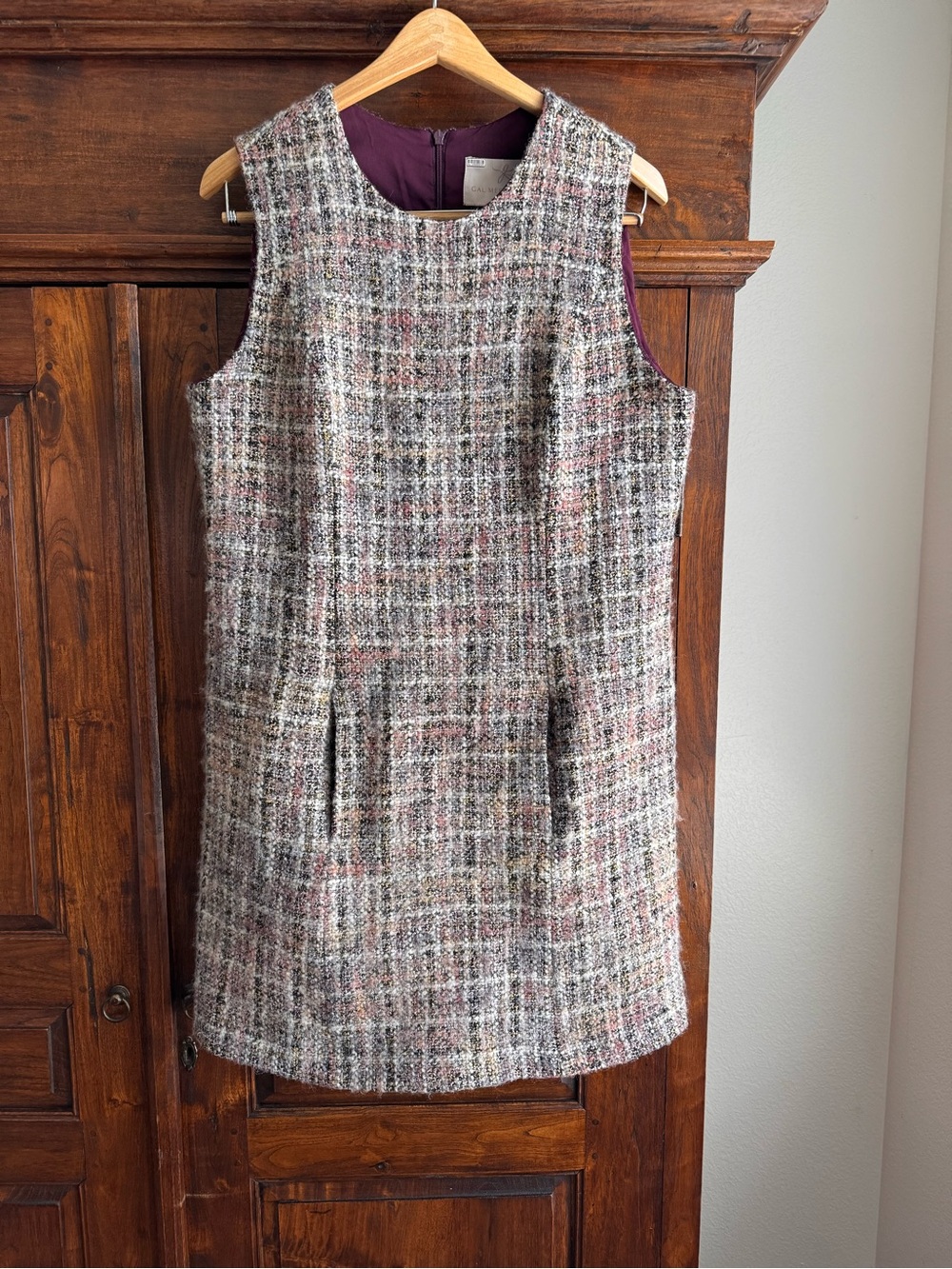 Gal Meets Glam Collection Tweed Wool Blend Dress